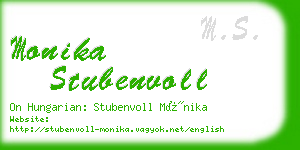 monika stubenvoll business card